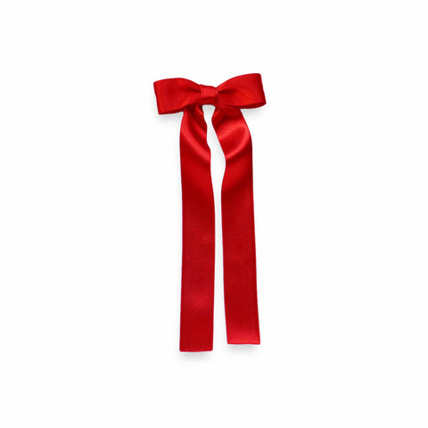 Satin Long Tail Bow - Red