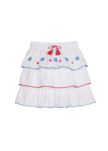 Tiered Mini Skirt- White Embroidered (7)