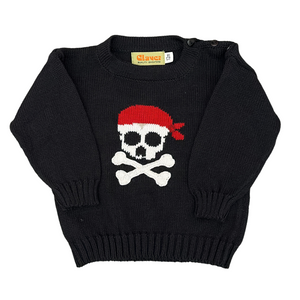 Unisex Black Roll Neck Sweater with Pirate