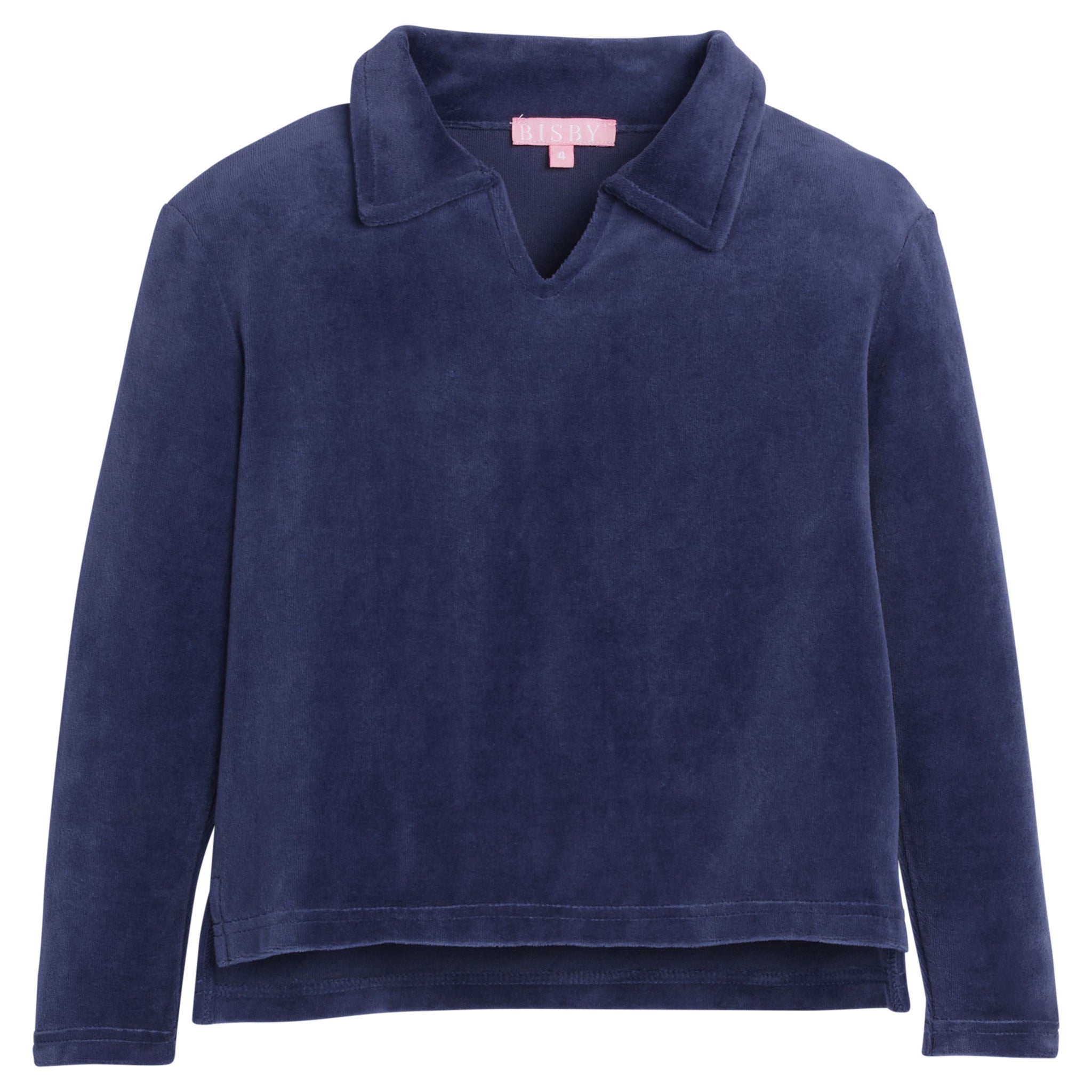 Polo Pullover- Navy Velour