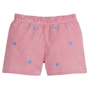 Embroidered Basic Shorts- Stars