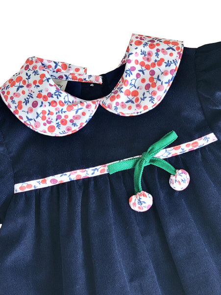 Cherries Navy Float Dress