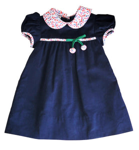 Cherries Navy Float Dress