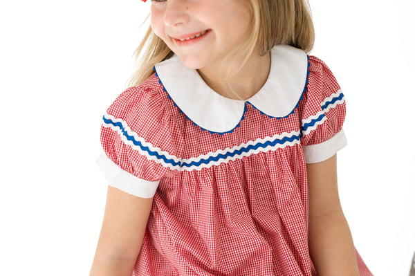 Kendall Dress - Red Gingham (18M, 3, 4)