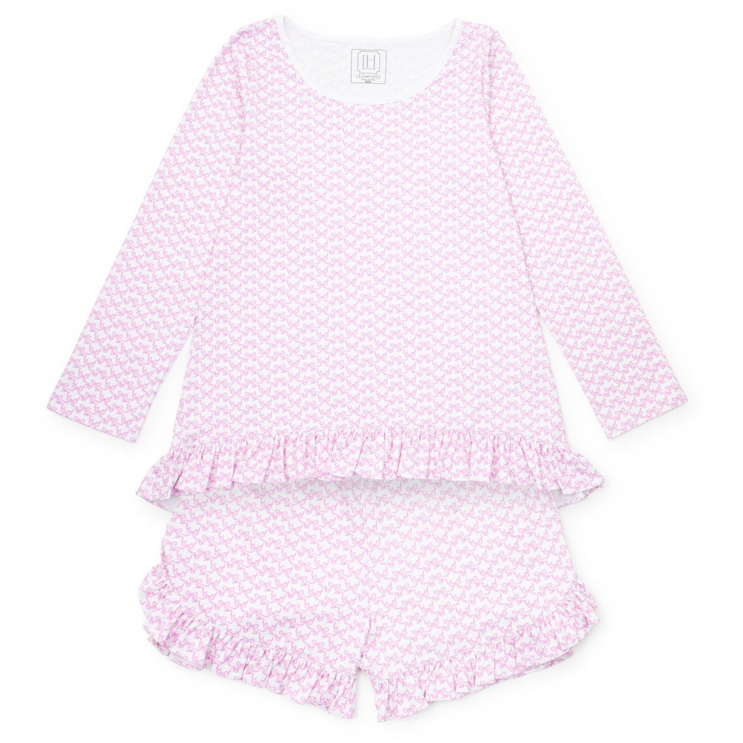 Rorie Short PJ Set - Pink Bows