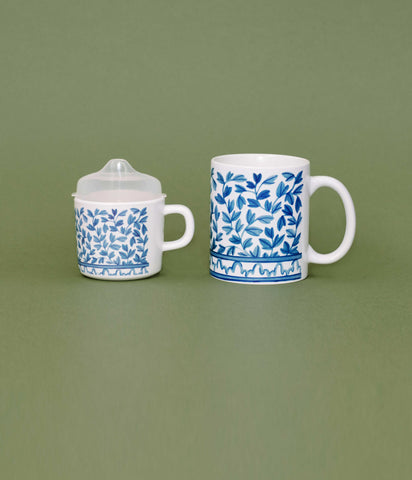 Blue & White Mama and Me Cup Set