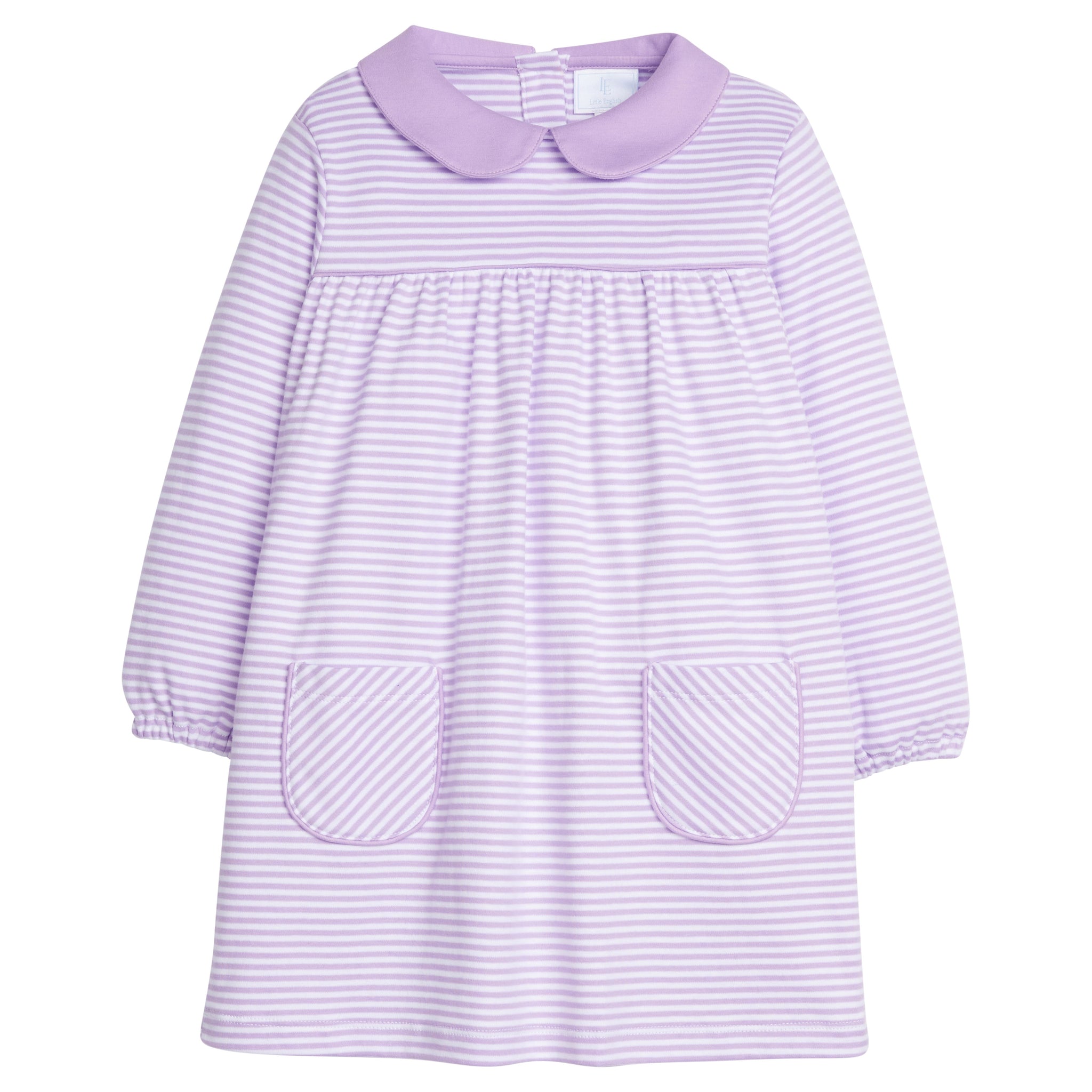 Evelyn Dress in Lavender Stripe