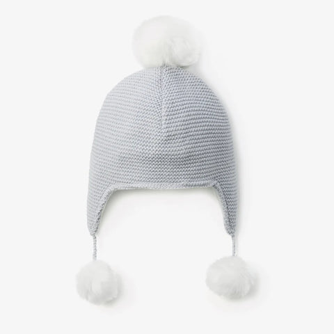 Pale Blue Pom Pom Hat