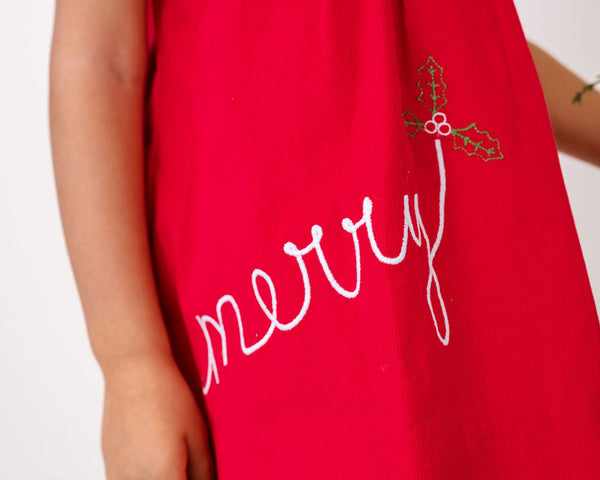 Eloise Merry Dress - High Point Red Corduroy