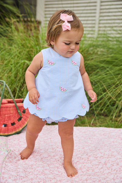 Embroidered Bow Back Watermelon Bloomer Set