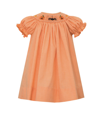 Orange Check Halloween Bishop Dress