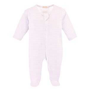 Pink Stripes Zipped Footie