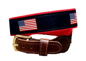 American Flag Belt on Red