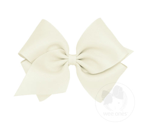 Mini King Grosgrain Bow - Antique White