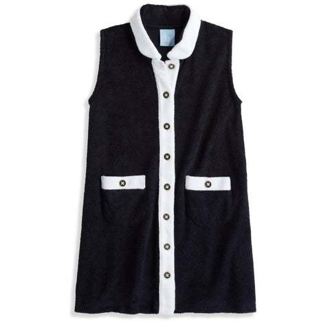 Terry Worth Shift Dress- Navy and White