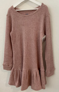 Drop Waist Waffle Knit Dress - Pink