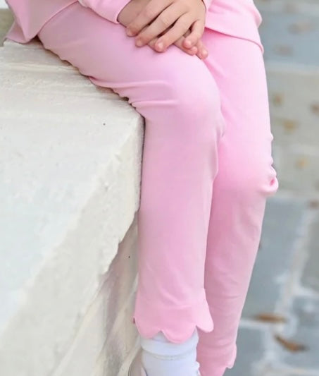 Light Pink Scallop Leggings (3T)