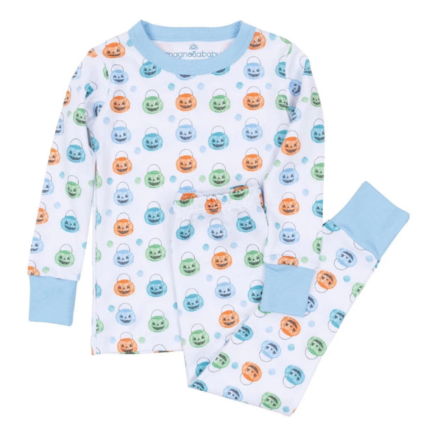 Pumpkin Party Long PJ - Lt Blue