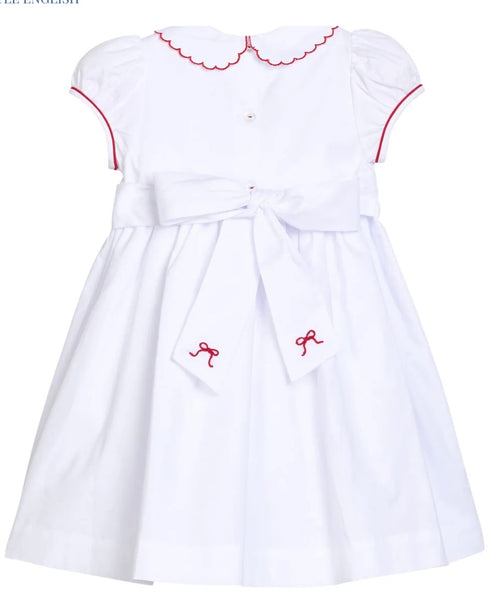 Smocked Louisa Dress - Red Bow