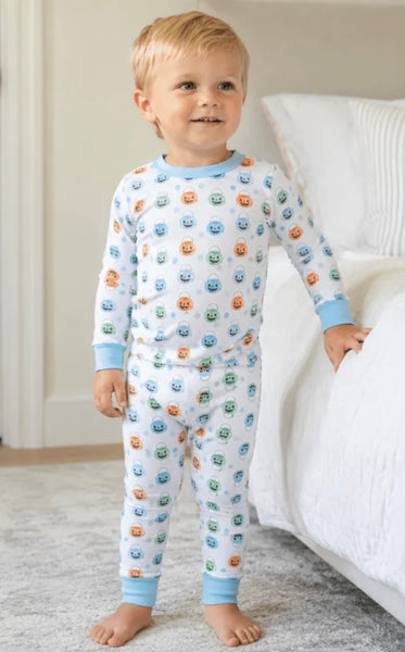 Pumpkin Party Long PJ - Lt Blue