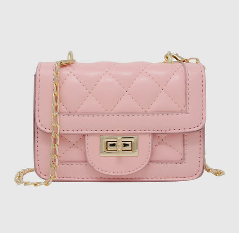 Tiny Quilted Mini Shoulder Bag - Pink