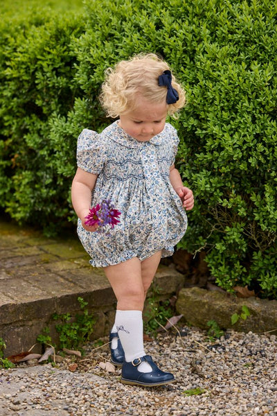 Smocked Bridget Bubble - Wisteria Floral
