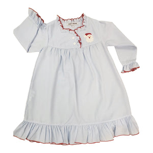 Blue Santa Embroidered Nightgown