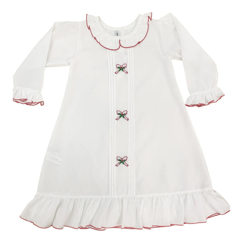 Embroidered Holly & Bow Nightgown