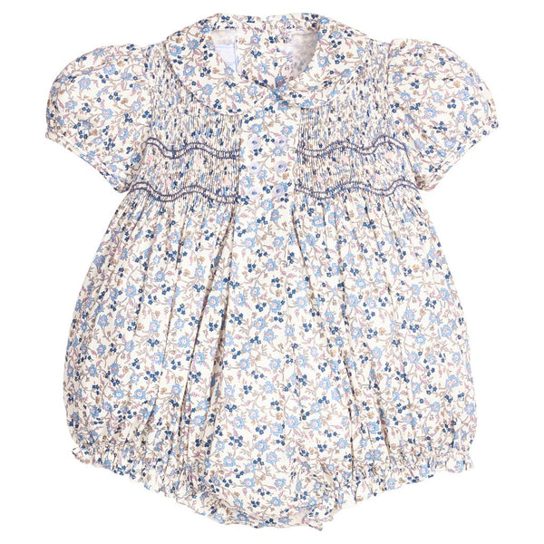 Smocked Bridget Bubble - Wisteria Floral