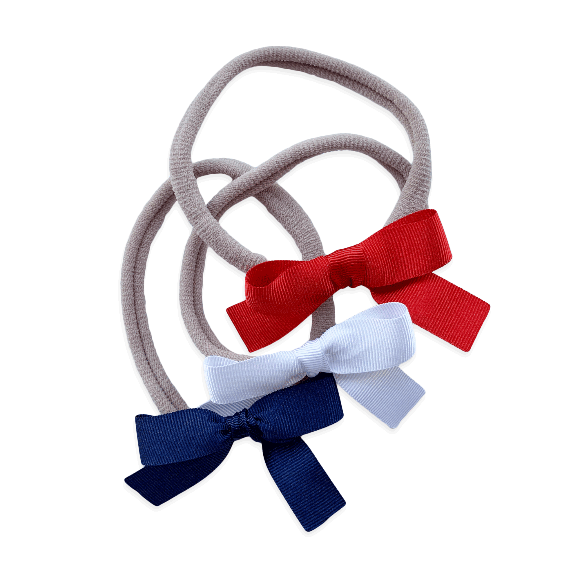 Grosgrain Headbands-Red, Navy, White