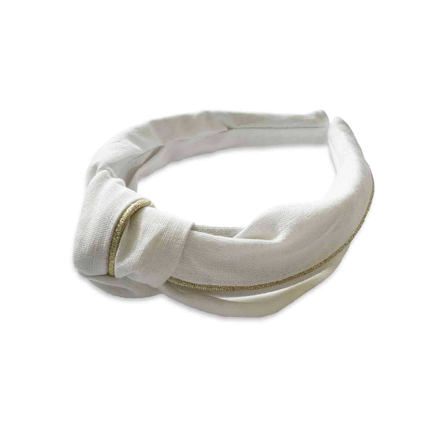 White Linen Headband