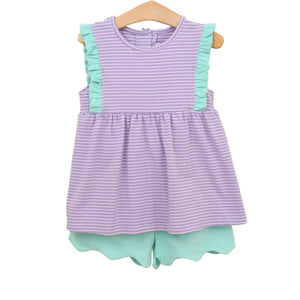 Josie Short Set-Lavender Stripe/Mint