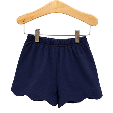 Scalloped Shorts-Navy