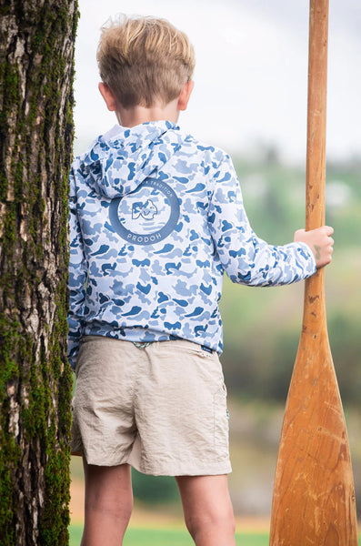 Pro Performance Hoodie T-shirt- Blue Break Point Camo