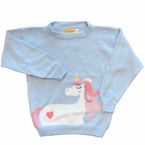 Light Blue Unicorn Sweater