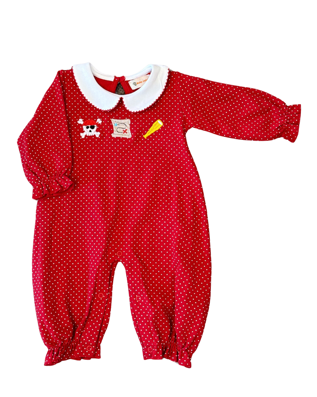 Red Bitty Dot Girls Peter Pan Bubble