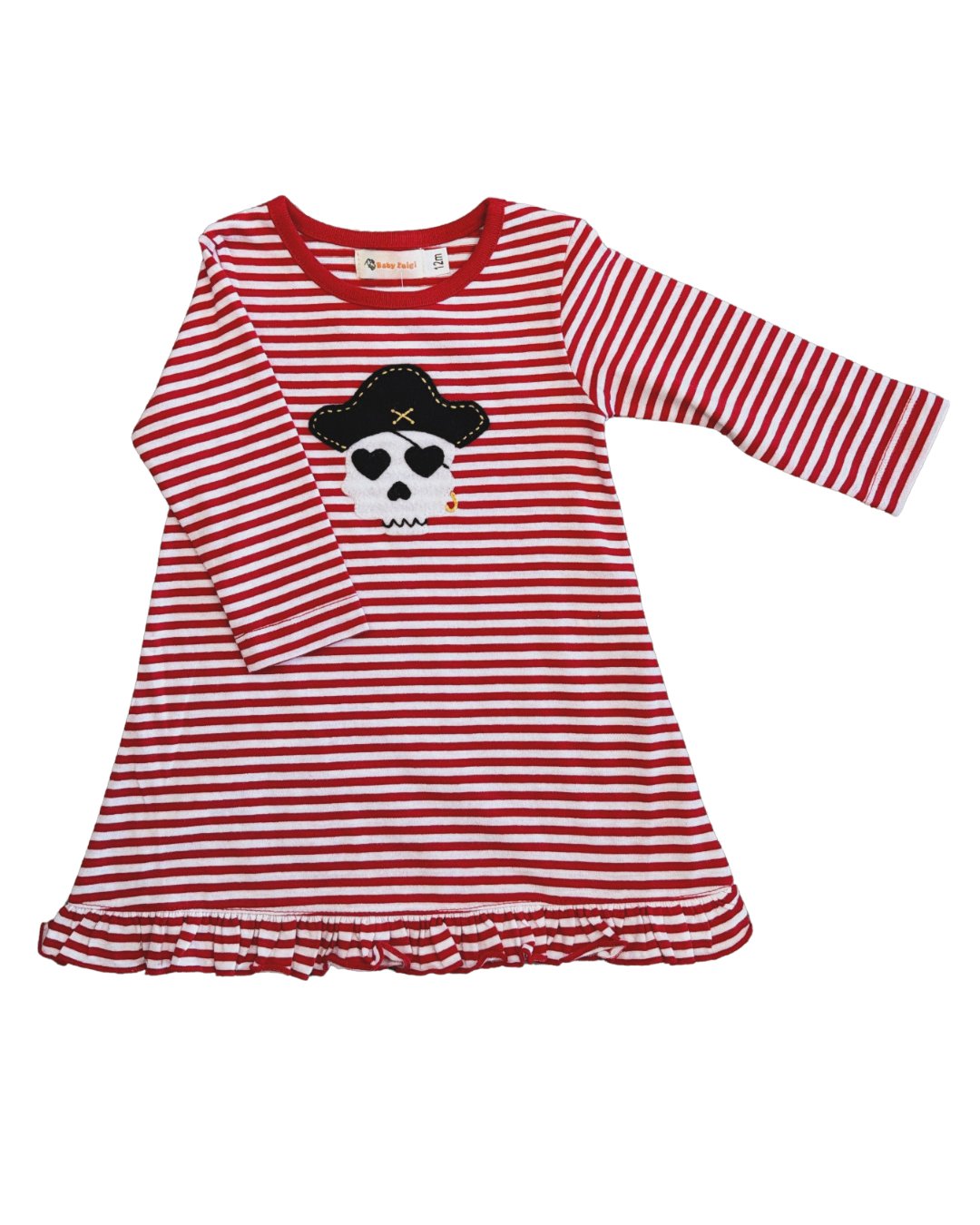 Red Striped Dress w/ Skull Applique