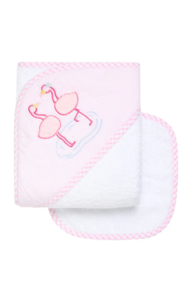 Flamingo Hooded Towel Set