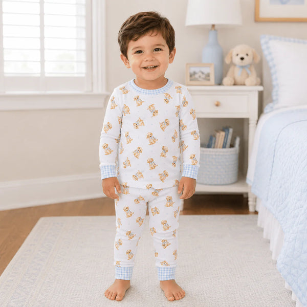 Sweet Golden Long PJs - Blue