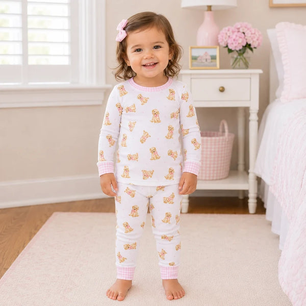 Sweet Golden Long PJs - Pink