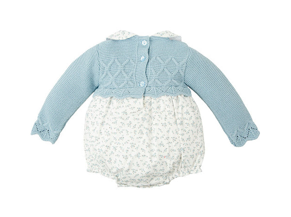 Floral/Knit Bubble - Blue