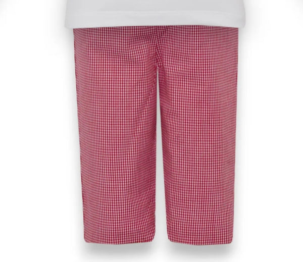 Santa’s Face Red Gingham Long Pants