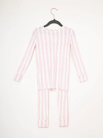 Pink Sweet Vine Stripe Pajama Set
