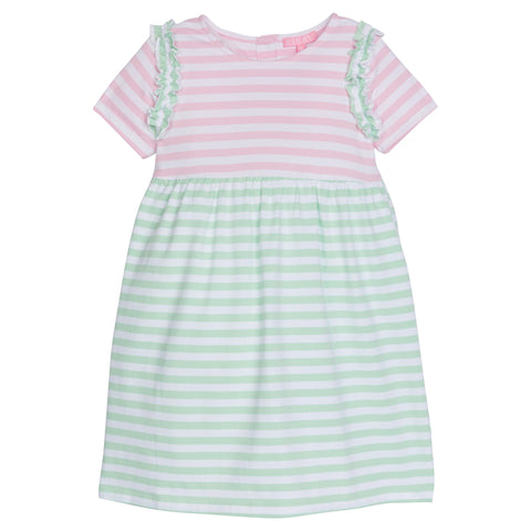 Helen Dress- Pink & Green Stripe