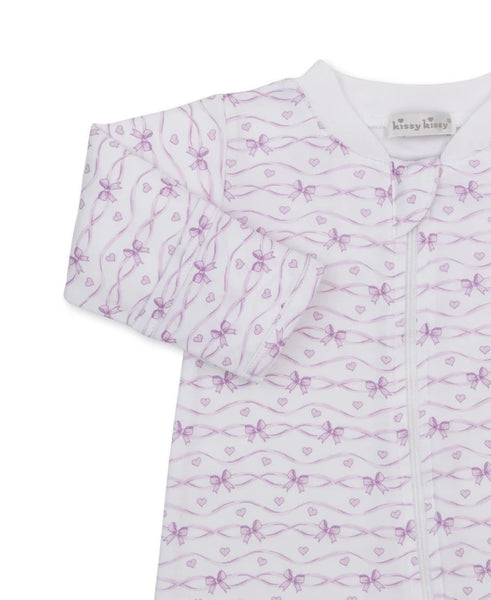 Baby Bows Lilac Footie