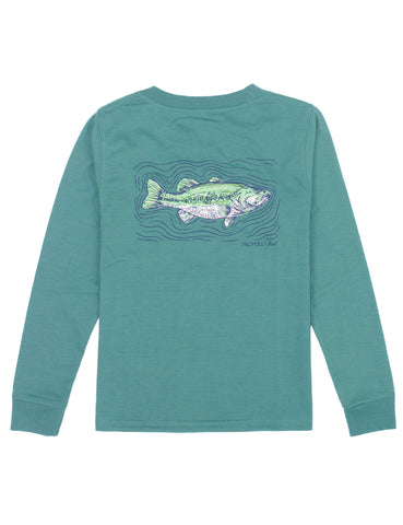 Spotted Bass LS Tee - Teal (18M, 24M)