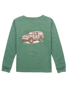 Camo Truck Long Sleeve Tee - Fern Green