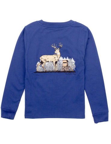 Deer Season Long Sleeve Tee - River Blue