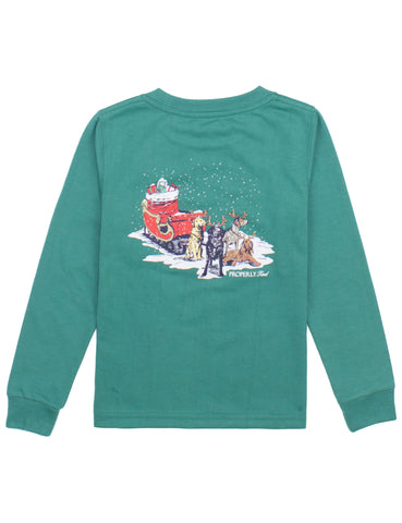 Long Sleeve Sleigh Dog Tee - Teal