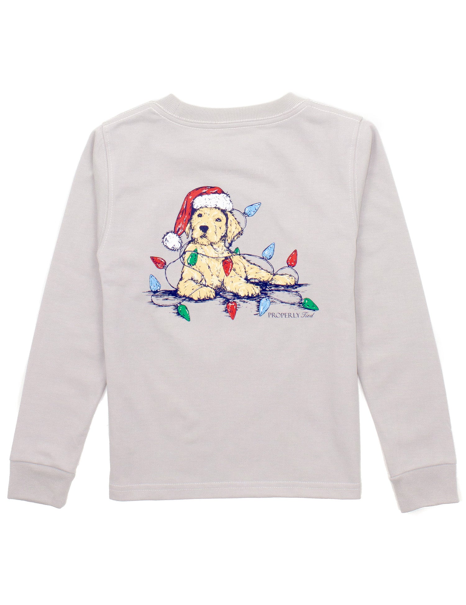 Santa Paws Long Sleeve Tee - Ice Grey